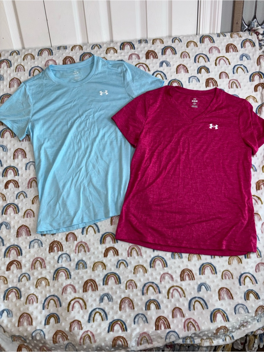 Under Armour Women’s Short Sleeve Tees - Light Blue & Magenta